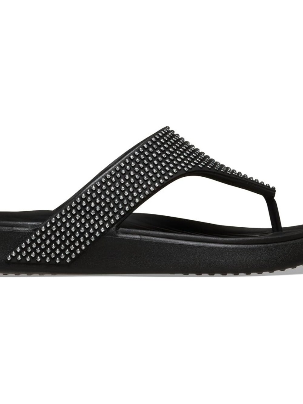 Women's Crocs Black Gems Getaway Triangle Imported  Slip On Flip Flops
